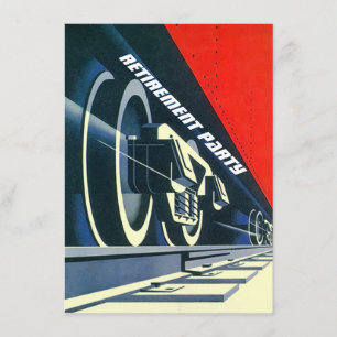 Vintage Deco Tracks Retraite Invitation