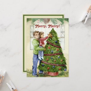 Vintage Decorating the Christmas Tree w/Dad