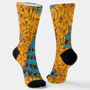 Vintage Decorative Art Nouveau Peacocks and Tree Socks