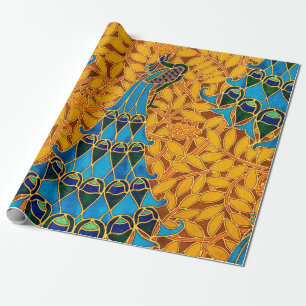 Vintage Decorative Art Nouveau Peacocks and Tree Wrapping Paper