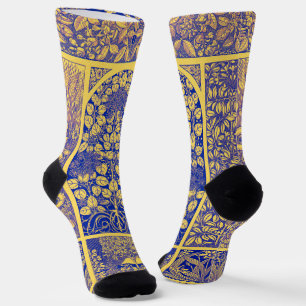 Vintage Decorative Botanical Art Nouveau Pattern Socks