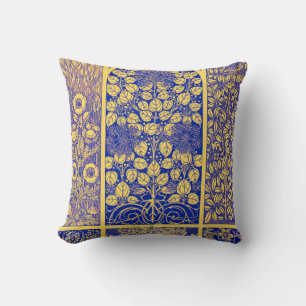 Vintage Decorative Botanical Art Nouveau Pattern Throw Pillow