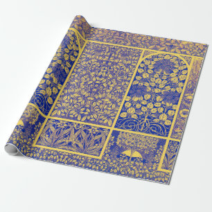 Vintage Decorative Botanical Art Nouveau Pattern Wrapping Paper