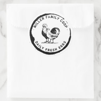 Vintage Decorative Coffee Stain Chicken Coop Classic Round Sticker