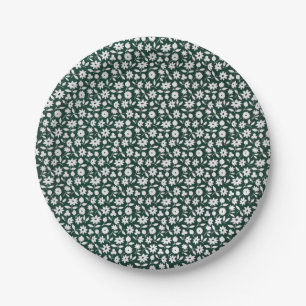 Vintage Decorative Dense Floral Pattern Paper Plate