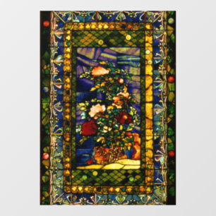 Vintage Decorative Floral Stained Glass Window Cling