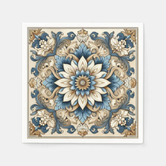 Vintage Decorative Foliage Design Napkin