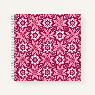 Vintage Decorative Geometric Floral Pattern Notebook