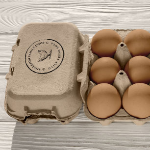 Vintage Decorative Hand-drawn Chicken Egg Carton   Rubber Stamp
