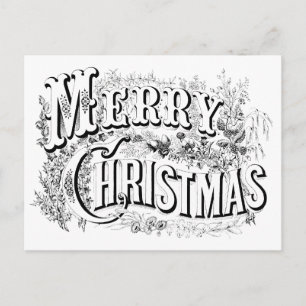 Vintage Decorative Merry Christmas Colour Me scrip Postcard