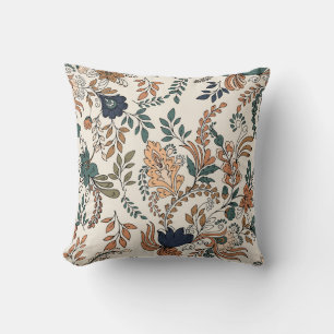 Vintage decorative paisley seamless pattern small  throw pillow