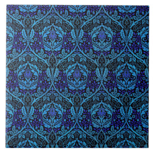 Vintage Decorative Pattern in Blue Tile