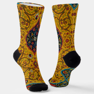 Vintage Decorative Persian Floral Art Socks