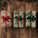 Vintage Decoupage Christmas Holiday Bird Floral Wrapping Paper Sheet<br><div class="desc">This design was created though digital art. It may be personalized by choosing the customize option. Contact me at colorflowcreations@gmail.com if you with to have this design on another product. Purchase my original abstract acrylic painting for sale at www.etsy.com/shop/colorflowart. See more of my creations or follow me at www.facebook.com/colorflowcreations, www.instagram.com/colorflowcreations,...</div>