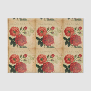 Vintage Decoupage Ephemera Roses Jigsaw Puzzle Tissue Paper