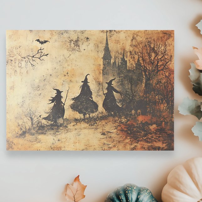 Vintage Decoupage Halloween Witches Tissue Paper (Creator Uploaded)