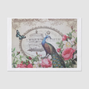Vintage Decoupage Peacock Tissue Paper