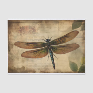 vintage decoupage  watercolor dragonfly decoupage tissue paper