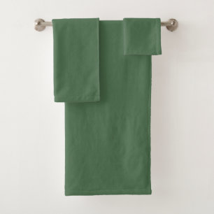 Vintage deep dark saturated green retro bath towel set