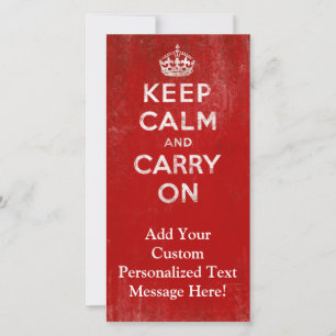 Vintage Deep Red Distressed Keep Calm and Carry On