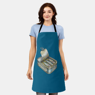 Vintage Deep Sea Oil Sardine Tin Apron
