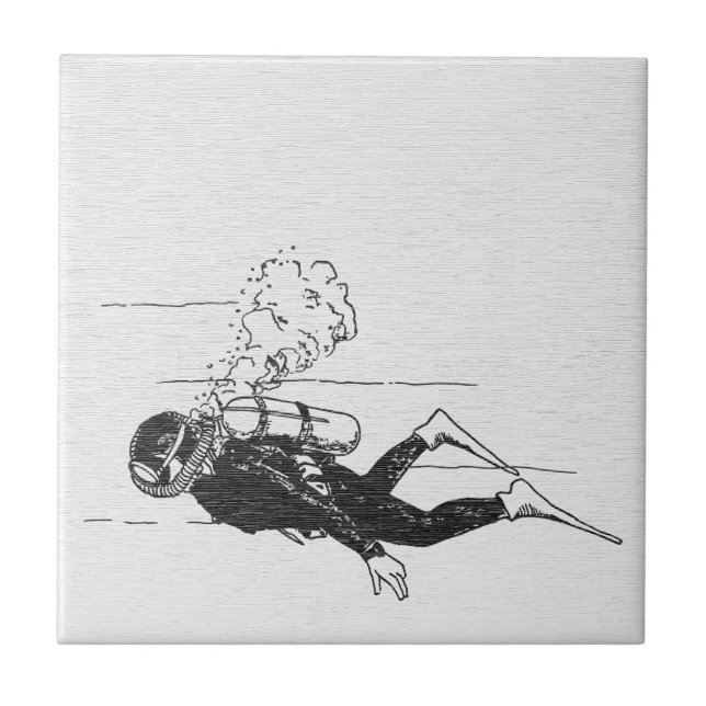 Vintage Deep Sea - Scuba Diver Tile (Front)