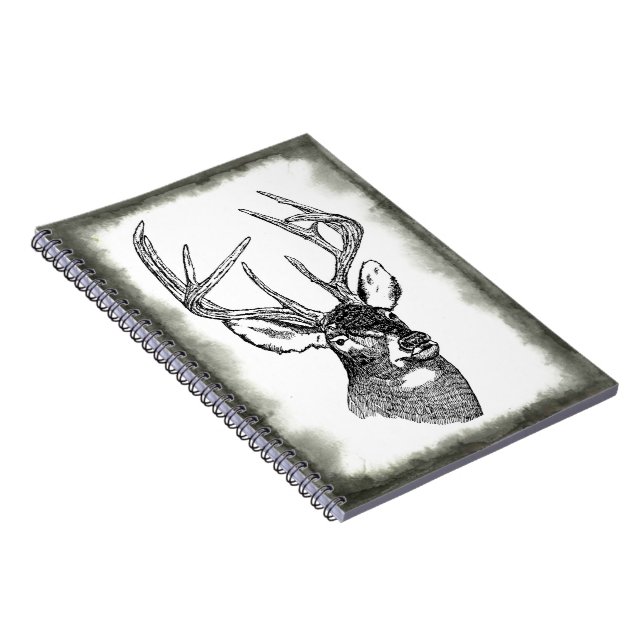 Vintage deer art graphic notebook (Right Side)