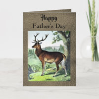 Vintage Deer Buck Father's Day Card From Children