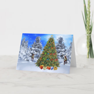 Vintage Deer Christmas Holiday Card