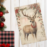 Vintage Deer Christmas Winter Aged Decoupage Tissue Paper<br><div class="desc">This design may be personalized by choosing the Edit Design option. You may also transfer onto other items. Contact me at colorflowcreations@gmail.com or use the chat option at the top of the page if you wish to have this design on another product or need assistance. See more of my designs...</div>