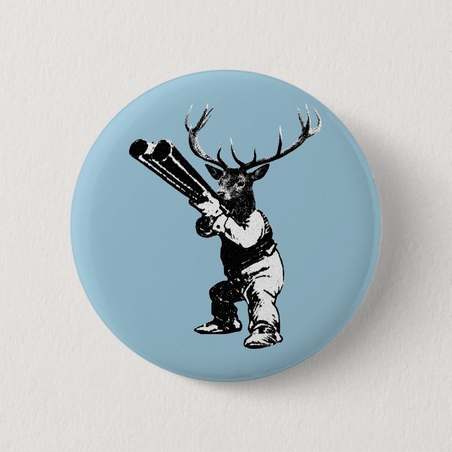 vintage deer hunting 2 inch round button (Front)