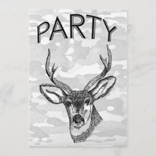 Vintage Deer Hunting graphic Invitation