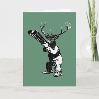 vintage deer hunting holiday card