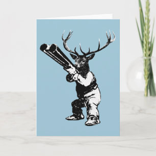 vintage deer hunting holiday card