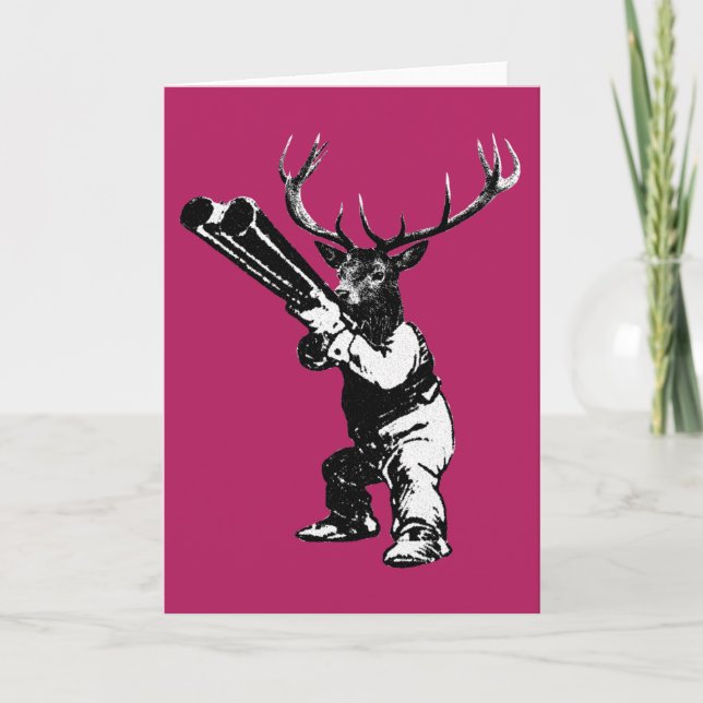 vintage deer hunting holiday card (Front)