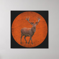 vintage deer in orange nature