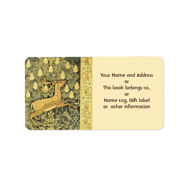 Vintage Deer Rabbit Chestnut Tree 1902 Label (Front)