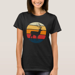 Vintage Deer Retro Sunset Forest Hunting Deer T-Shirt