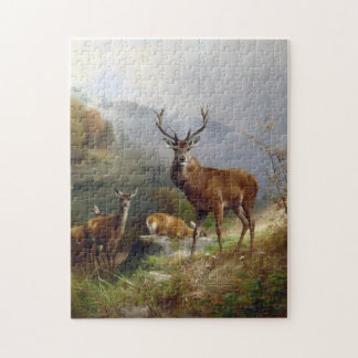 Vintage Deer Stag - Animals Old Illustration Art Jigsaw Puzzle