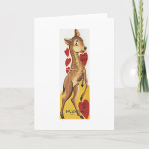 Vintage Deer Valentine Holiday Card