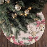 Vintage Deer with Red Bow Pattern Christmas  Brushed Polyester Tree Skirt<br><div class="desc">Bring timeless elegance to your holiday decor with this Vintage Deer with Red Bow Pattern Christmas Tree Skirt. Featuring beautifully illustrated deer adorned with festive red bows, this classic design adds a nostalgic touch to your Christmas tree. The warm vintage charm of the deer pattern combined with the festive pop...</div>