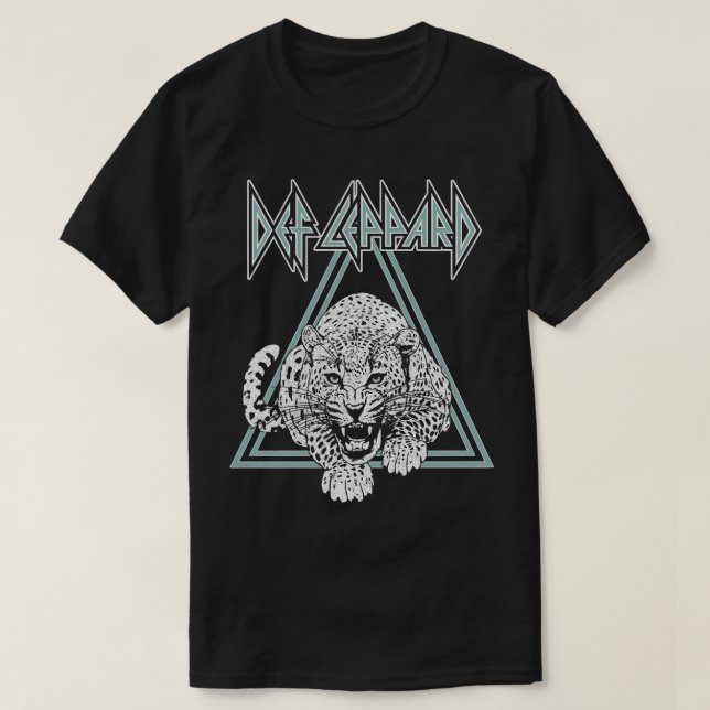 Vintage Def Leppard Snow Leopard Rock Graphic Tee (Design Front)