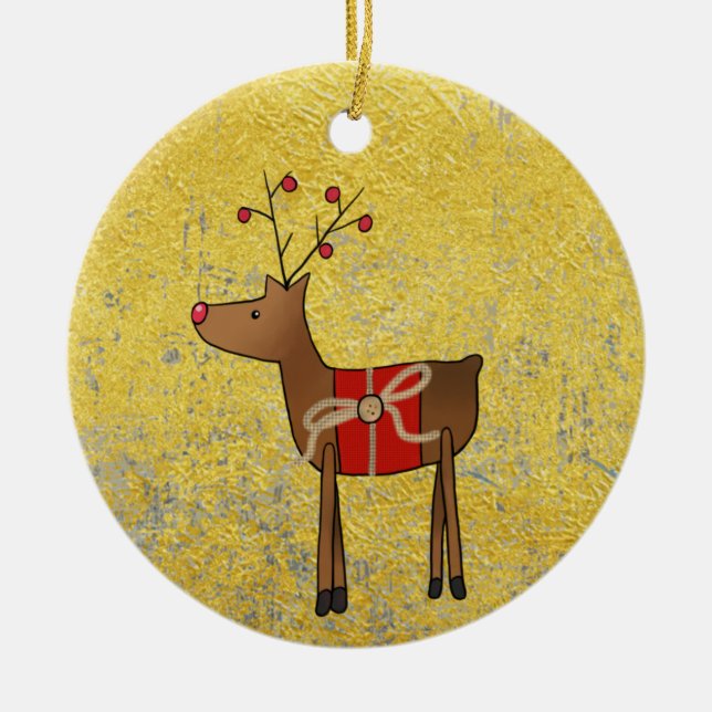 Vintage, Dekoren Ceramic Ornament (Front)