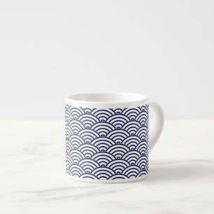 Vintage Delft Blue Koinobori Fish Scale Pattern Espresso Cup