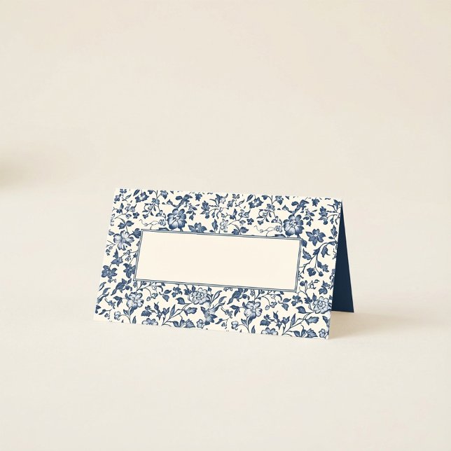 Vintage Delftware with Handwriting space Place Card (Vintage Delftware with Handwriting space Place Card.)