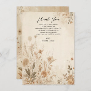 Vintage Delicate Floral Botanical Boho Wedding Invitation