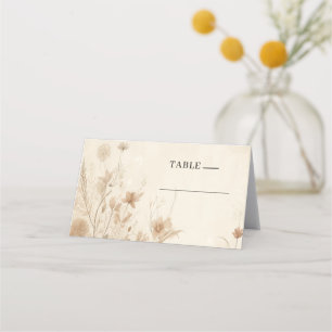 Vintage Delicate Floral Botanical Boho Wedding  Place Card