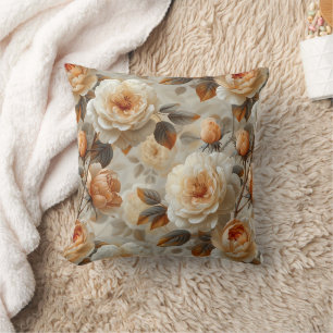 Vintage delicate floral pattern. throw pillow
