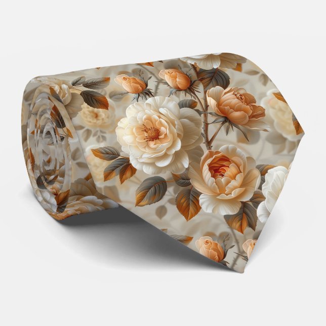 Vintage delicate floral pattern. tie (Rolled)