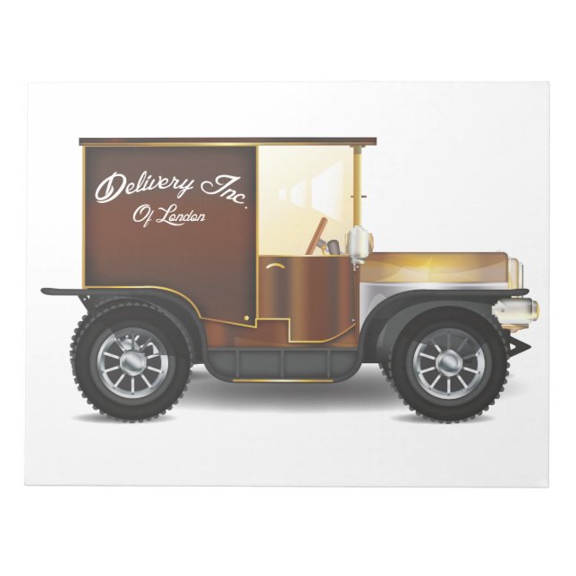 Vintage Delivery Van Notepad (Front)